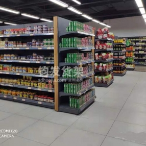 恭喜莱西某大型商超在青岛钧发货架定制一批超市货架并顺利安装完成