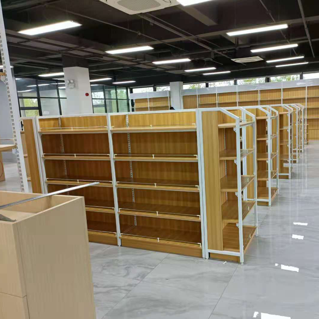 新泰特产店钢木货架安装实景效果